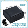 6Pcs Imitation Leather Cufflink Packaging Boxes CON-GO0001-29-2