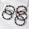 Natural Mixed Gemstone & Lava Rock Strtch Bracelets for Women BJEW-JB12768-1