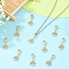 10Pcs Brass & ABS Plastic Imitation Pearl Pendant Decorations HJEW-YW00399-4