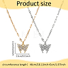 ANATTASOUL 2Pcs 2 Colors Crystal Rhinestone Butterfly Pendant Necklaces Set with Alloy Dapped Chains for Women NJEW-AN0001-67-2