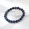 Natural Sodalite Beaded Stretch Bracelets X-BJEW-F203-05-5