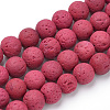 Synthetic Lava Rock Beads Strands G-S277-6mm-12-2