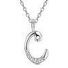 SHEGRACE 925 Sterling Silver Initial Pendant Necklaces JN899A-1