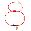 Glass Evil Eye Beaded Braided Bracelets ID6668-3-1