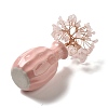 Natural Rose Quartz Chips Tree Decorations DJEW-P017-A01-4