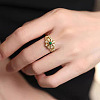 Flower Brass Micro Pave Cubic Zirconia Finger Rings for Women FS-WG0F6E7-02-2