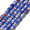 Handmade Millefiori Glass Oval Beads Strands LK-Z001-02A-06-1