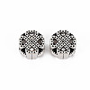 Tibetan Style Alloy European Beads Rhinestone Settings TIBEB-N007-005-2