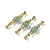 Natural Green Aventurine with Brass Fold Over Clasps G-G141-03G-10-1