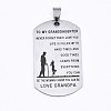 Non-Tarnish 201 Stainless Steel Quote Pendants STAS-T044-226P-1