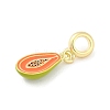 Brass Enamel Fruit European Dangle Charms X-KK-Z090-08G-09-2