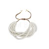 Adjustable Round Shell Pearl Multi-Strand Braided Bead Bracelets for Women WG86BBB-01-5