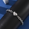 304 Stainless Steel Cable Chain Link Bracelets for Women BJEW-M051-01P-3