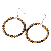 Fashionable Natural Tiger Eye Hoop Earrings for Women KJ9273-3-1