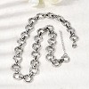 13MM 304 Stainless Steel Textured Round Ring Link Chain Necklaces NJEW-P349-01B-P-2