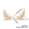 Shiny and Simple Fashion Brass Leaf Stud Earrings YK8421-1-2