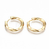 Brass Huggie Hoop Earrings KK-T062-45G-NF-2