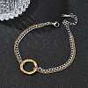 Two Tone 304 Stainless Steel Curb Chain Double Layers Bracelets BJEW-P396-01B-A-2