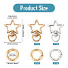 10Pcs 2 Colors Star Alloy Swivel Snap Hook Clasps & 10Pcs 2 Colors Alloy Spring Gate Rings Findings Kits FIND-TADJ0001-24-3