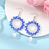 Brass Glass Beads Dangle Earrings EJEW-MZ00764-01-1