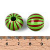 Christmas Spray Painted Schima Wood Beads WOOD-T032-35B-3