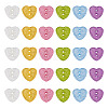30Pcs 6 Colors Resin Buttons BUTT-TA0001-57-2