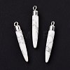 Natural Howlite Brass Pointed Pendants G-B025-02P-16-2