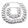 Electroplated CCB Curb Chain Necklace & Bracelets Set SJEW-G084-01P-5