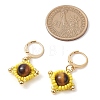 Natural Tiger Eye Star Dangle Earrings EJEW-MZ00355-02-3