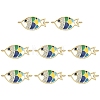 10Pcs Alloy Enamel Fish Links Connectors ENAM-YW0005-86B-1