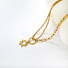 304 Stainless Steel Sun Pendant Necklaces for Women WGEC704-02-3
