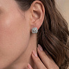 925 Sterling Silver Pave Moissanite Stud Earrings for Women CR3655-1
