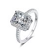 925 Sterling Silver Micro Pave Cubic Zirconia Finger Rings for Women WG8E258-15-6