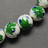 Handmade Printed Porcelain Beads PORC-Q199-12mm-18-2