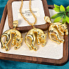Brass Stud Earrings & Pendant Necklaces Sets for Women FS-WGDC970-02-3
