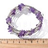 Natural  Amethyst Chip Warp Bracelets BJEW-JB01517-02-4