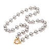201 Stainless Steel Ball Chain Necklaces with Golden Tone OT Clasps SA-CBAD3BB-05P-3
