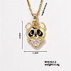 Brass Rhinestone Heart Bear Pendant Necklaces for Women RX9278-2-1