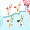 4Pcs Playing Card Alloy Enamel Pendant Decorations HJEW-YW00379-4