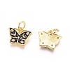 Brass Micro Pave Cubic Zirconia Charms ZIRC-G161-05G-01-2