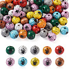 Beadthoven 54Pcs 9 Colors Natural Wood Beads WOOD-BT0001-08-8