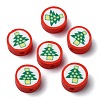 Christmas Theme Handmade Polymer Clay Beads CLAY-M005-09-1