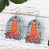 Easter Wood Dangle Earrings FS-WGE0D87-01-2