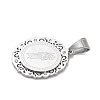 316 Surgical Stainless Steel Rhinestone Pendants STAS-P412-08P-2
