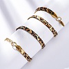 304 Stainless Steel Leopard Print Flat Snake Chain Necklaces for Women NJEW-A044-02A-G-2