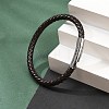 Ion Plating(IP) Braided Leather Cord Bracelets for Men BJEW-Z081-09-3
