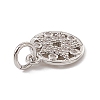 Brass Micro Pave Clear Cubic Zirconia Charms ZIRC-F132-28P-3