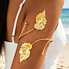Adjustable Alloy Leaf Upper Arm Cuff Bangles for Women WG0B50C-01-2