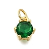 Brass Pave Cubic Zirconia Pendants KK-V002-23G-06-1