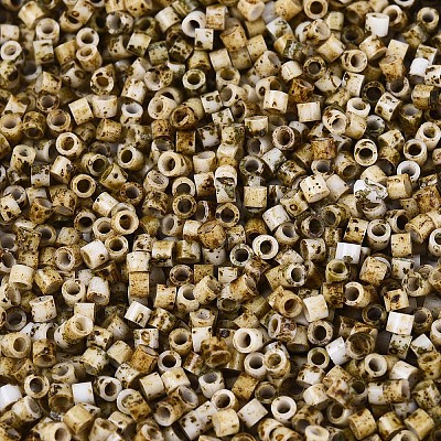 Spray Painted Picasso Cylinder Glass Seed Beads X-GLAA-T028-12A-11-1